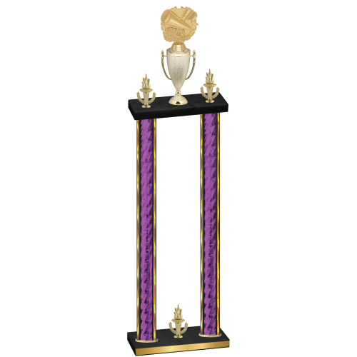 Double Purple Glacier Victory Cheerleading Trophy