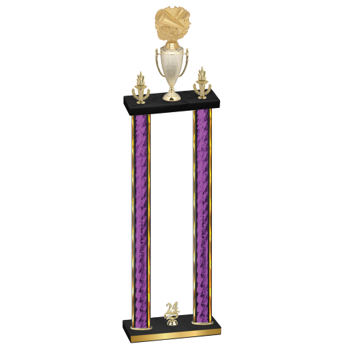 Double Purple Glacier Year Cheerleading Trophy