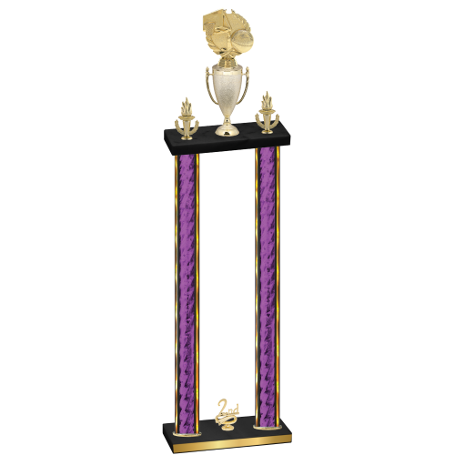 Double Purple Glacier Second Place Basketball Trophy