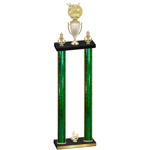 Double Green Glacier Fourth Place Bowling Trophy