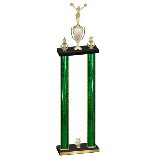 Double Green Glacier Year Cheerleading Trophy