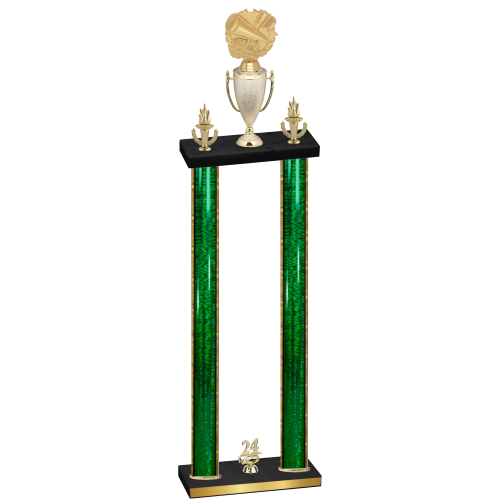 Double Green Glacier Year Cheerleading Trophy