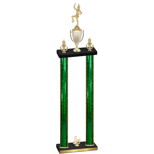 Double Green Glacier Third Place Majorette Trophy