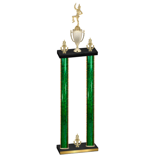 Double Green Glacier Victory Majorette Trophy