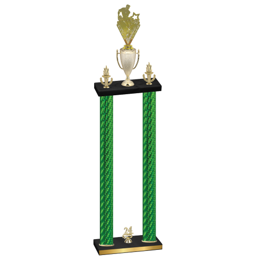 Double Green Carbon Fiber Year Rugby Trophy
