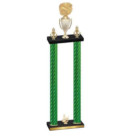Double Green Carbon Fiber Third Place Cheerleading Trophy