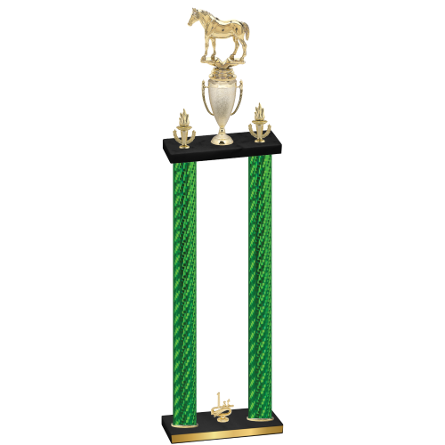 Double Green Carbon Fiber First Place Horses Trophy