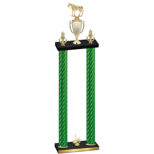 Double Green Carbon Fiber First Place Horses Trophy