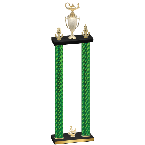 Double Green Carbon Fiber Third Place Academics Trophy