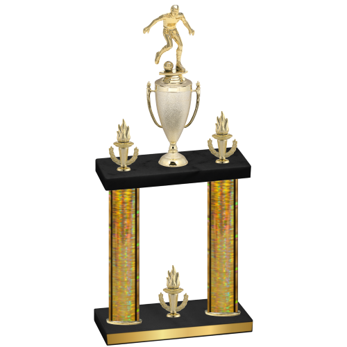 Double Gold Glacier Victory Soccer Trophy