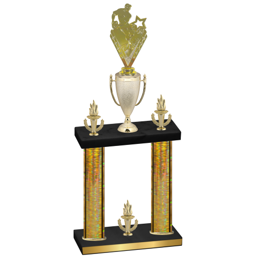 Double Gold Glacier Victory Rugby Trophy