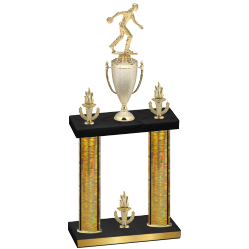 Double Gold Glacier Victory Bowling Trophy