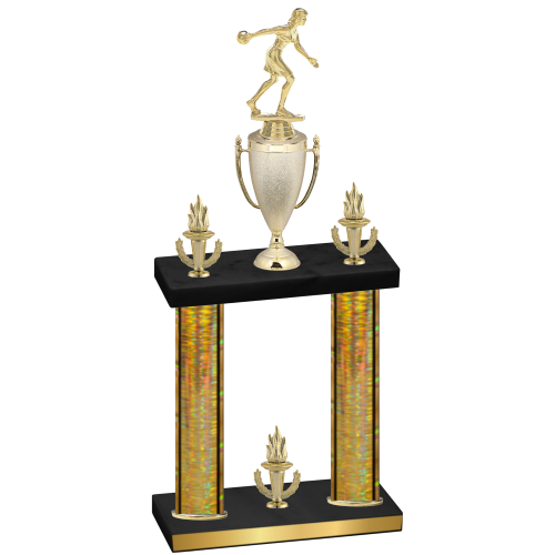 Double Gold Glacier Victory Bowling Trophy