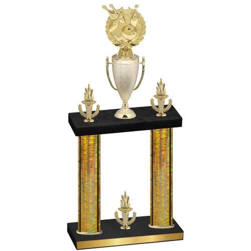 Double Gold Glacier Victory Bowling Trophy