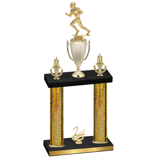 Double Gold Glacier Second Place Football Trophy
