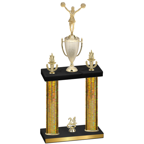 Double Gold Glacier Year Cheerleading Trophy