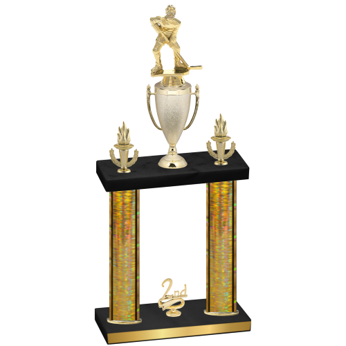 Double Gold Glacier Second Place Hockey Trophy