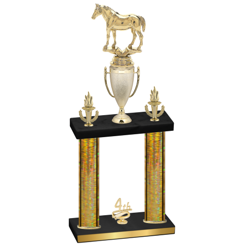 Double Gold Glacier Fourth Place Horses Trophy