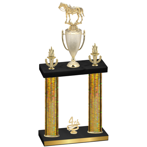 Double Gold Glacier Fourth Place Horses Trophy