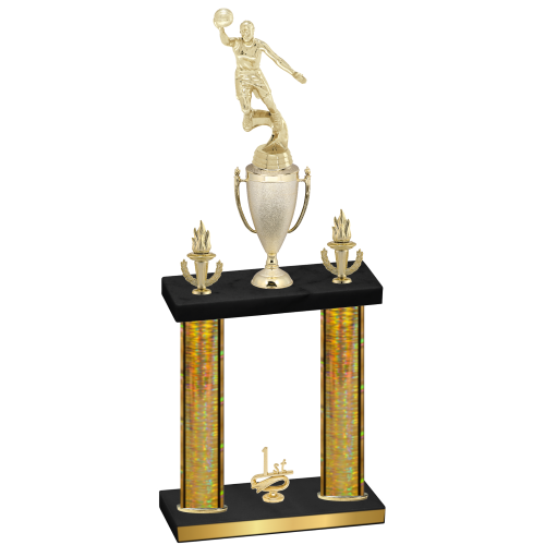 Double Gold Glacier First Place Basketball Trophy