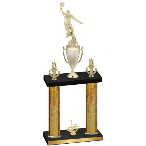 Double Gold Glacier First Place Basketball Trophy