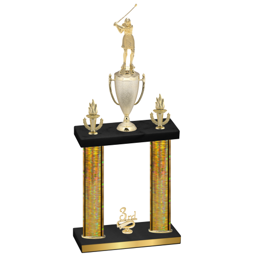 Double Gold Glacier Third Place Golf Trophy