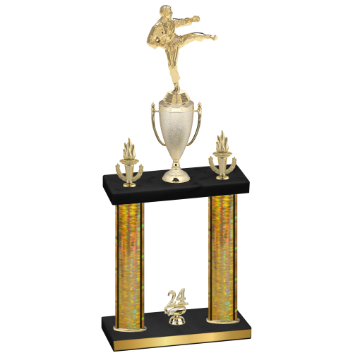 Double Gold Glacier Year Karate Trophy