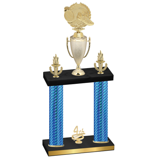 Double Blue Carbon Fiber Fourth Place Running Trophy