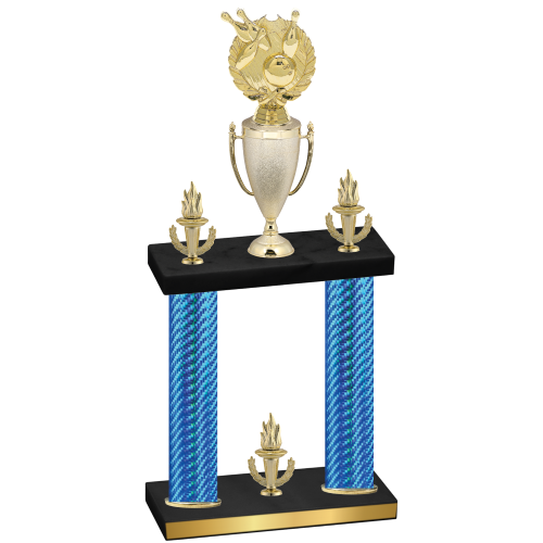 Double Blue Carbon Fiber Victory Bowling Trophy