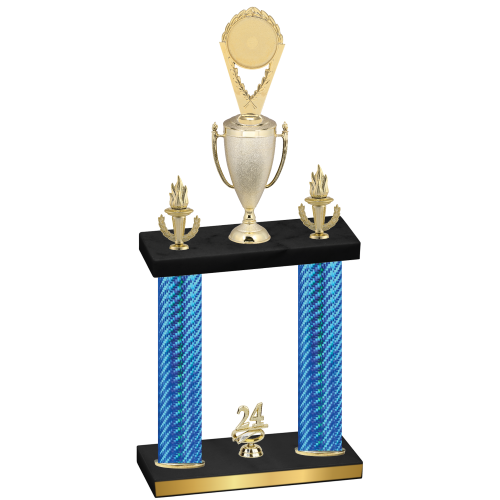 Double Blue Carbon Fiber Year Insert Trophy