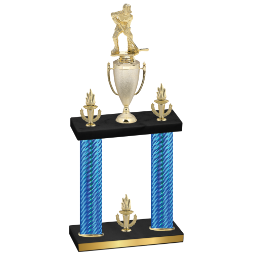 Double Blue Carbon Fiber Victory Hockey Trophy