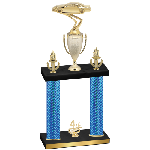 Double Blue Carbon Fiber Fourth Place Cars Trophy