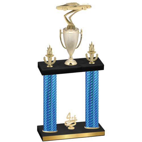 Double Blue Carbon Fiber Fourth Place Cars Trophy
