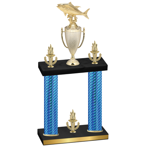 Double Blue Carbon Fiber Victory Fishing Trophy
