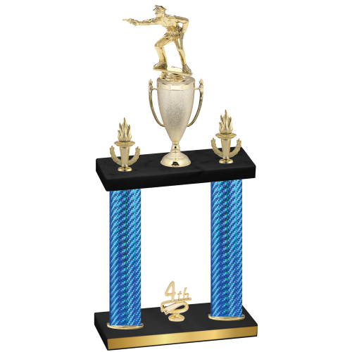 Double Blue Carbon Fiber Fourth Place Shooter Trophy