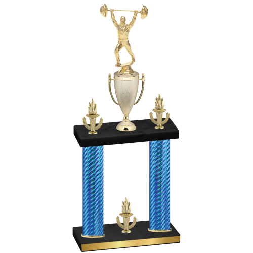 Double Blue Carbon Fiber Victory Weights Trophy