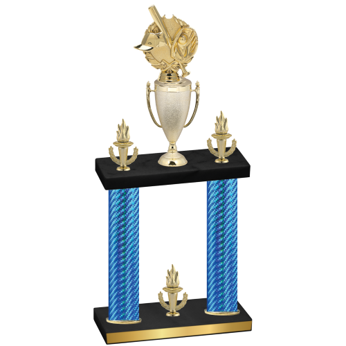Double Blue Carbon Fiber Victory Baseball Trophy