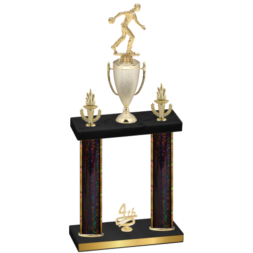 Double Black Glacier Fourth Place Bowling Trophy