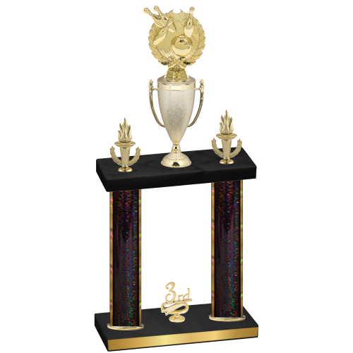 Double Black Glacier Third Place Bowling Trophy