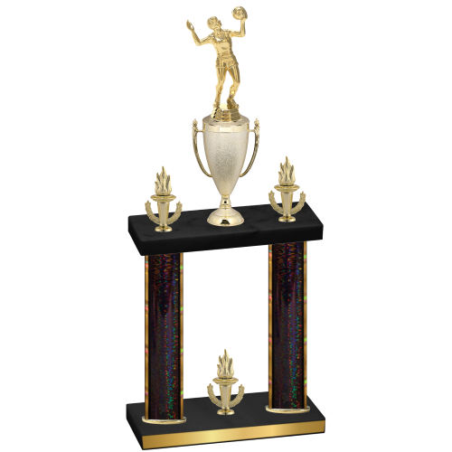 Double Black Glacier Victory Volleyball Trophy