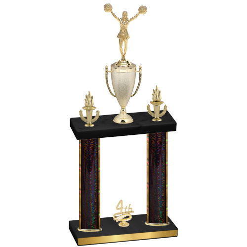 Double Black Glacier Fourth Place Cheerleading Trophy