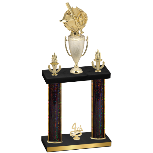 Double Black Glacier Fourth Place Baseball Trophy