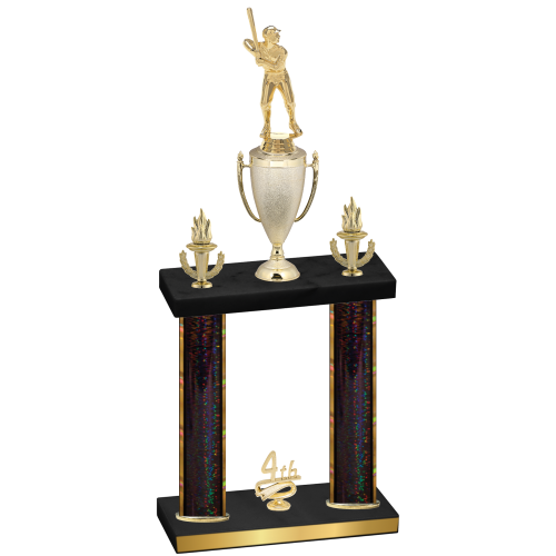 Double Black Glacier Fourth Place Baseball Trophy