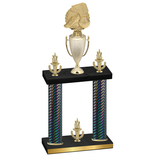Double Black Carbon Fiber Victory Soccer Trophy