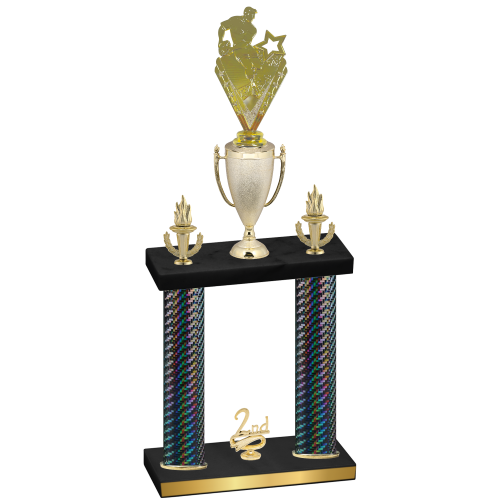 Double Black Carbon Fiber Second Place Rugby Trophy