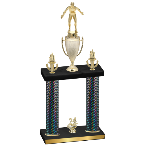 Double Black Carbon Fiber Year Wrestling Trophy