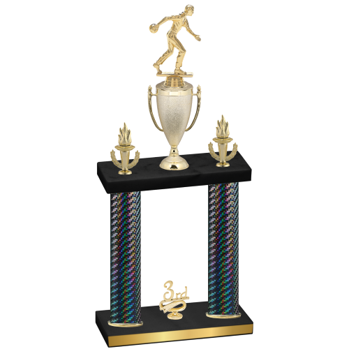Double Black Carbon Fiber Third Place Bowling Trophy