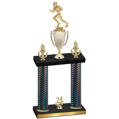 Double Black Carbon Fiber Year Football Trophy