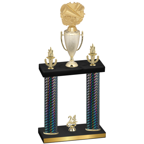 Double Black Carbon Fiber Year Cheerleading Trophy