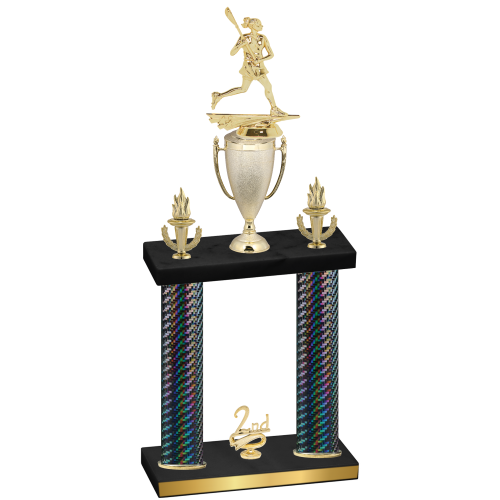 Double Black Carbon Fiber Second Place Lacrosse Trophy